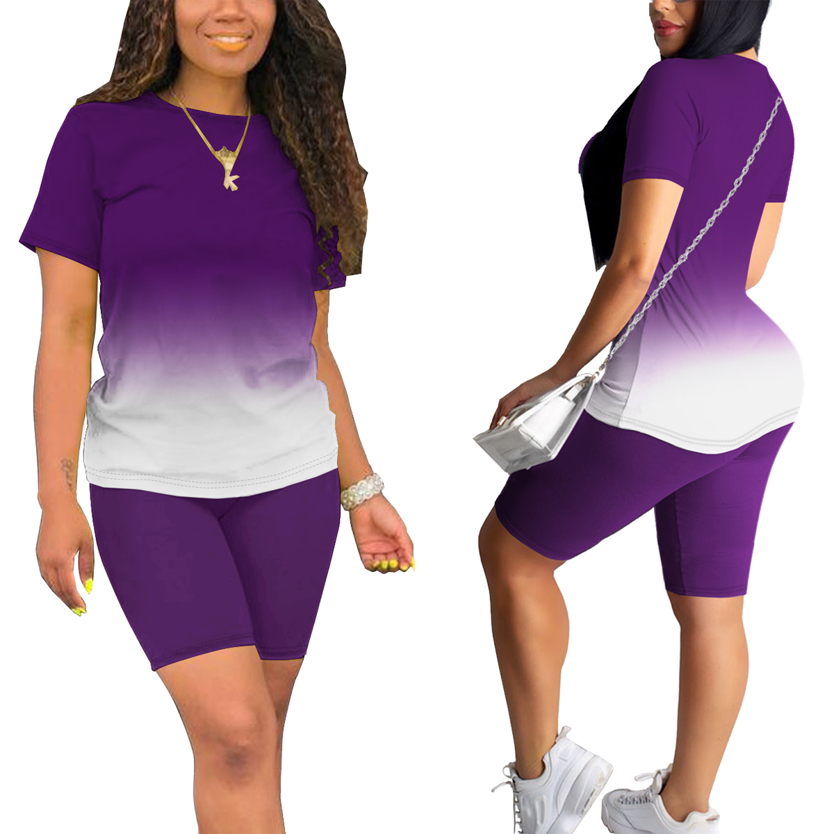 Tenues deux pièces pour femmes, ensemble court d'été, tenues 2 pièces, survêtement, survêtement pour femmes, manches courtes