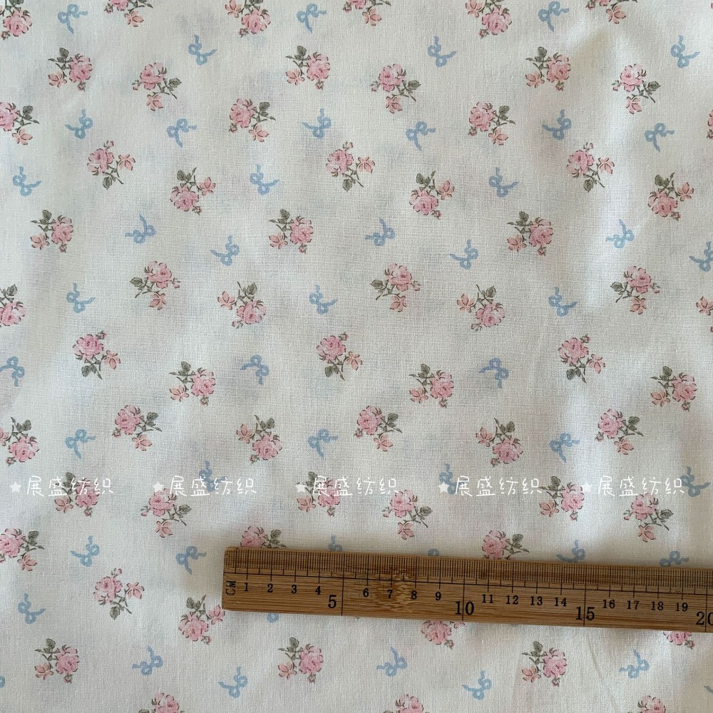 Tissu en coton 40s à nœud papillon floral 140x50cm, attaches pour cheveux, vêtements pour animaux de compagnie, vêtements pour enfants, pyjamas, robes pour femmes, tissu de couture