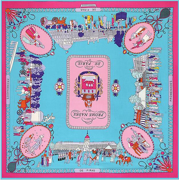 Foulard sergé pour femmes, écharpes WPanama ing In Paris Design, grand bandana, foulard, hijab féminin, foulards, 130cm