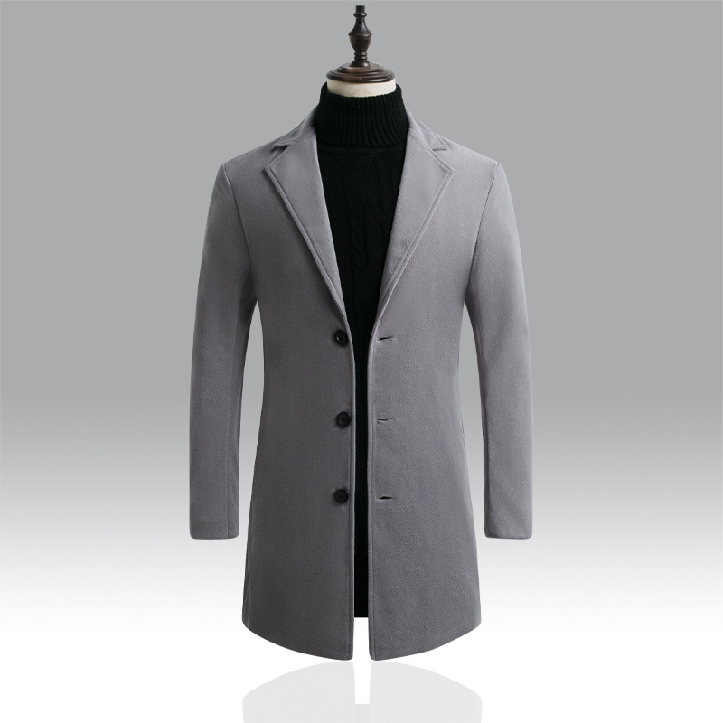 Manteau en laine pour hommes, automne et hiver, manteau Long, manteaux et vestes en laine