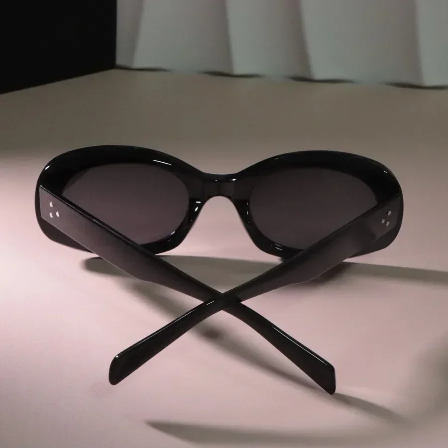 Lunettes De soleil ovales rondes De luxe pour femmes et hommes, marque De styliste, mignonnes lunettes De soleil noires, couleurs miroir Oculos De Sol