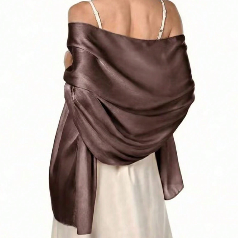 Écharpe en satin lisse de couleur unie, style bohème classique pour femme, châle décontracté d'automne, protection solaire, foulard adapté à la vie quotidienne