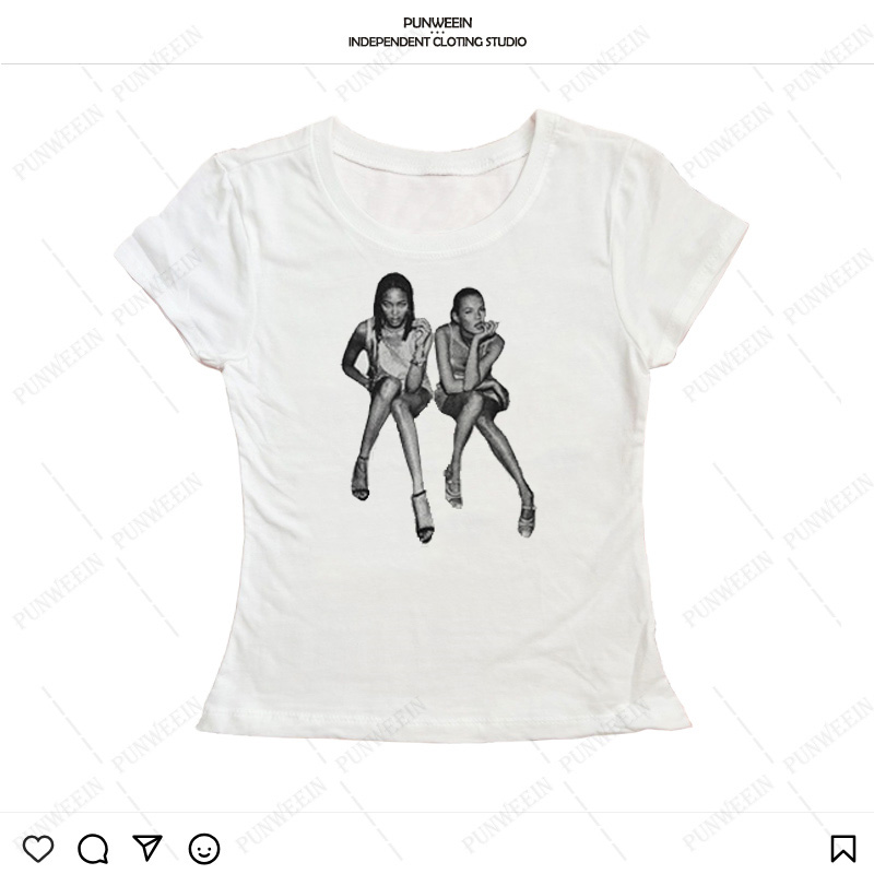 High Street été Sexy hauts femmes Streetwear Goth haut court à manches courtes maigre bébé t-shirts Vintage imprimé Y2K hauts décontracté fille t-shirt