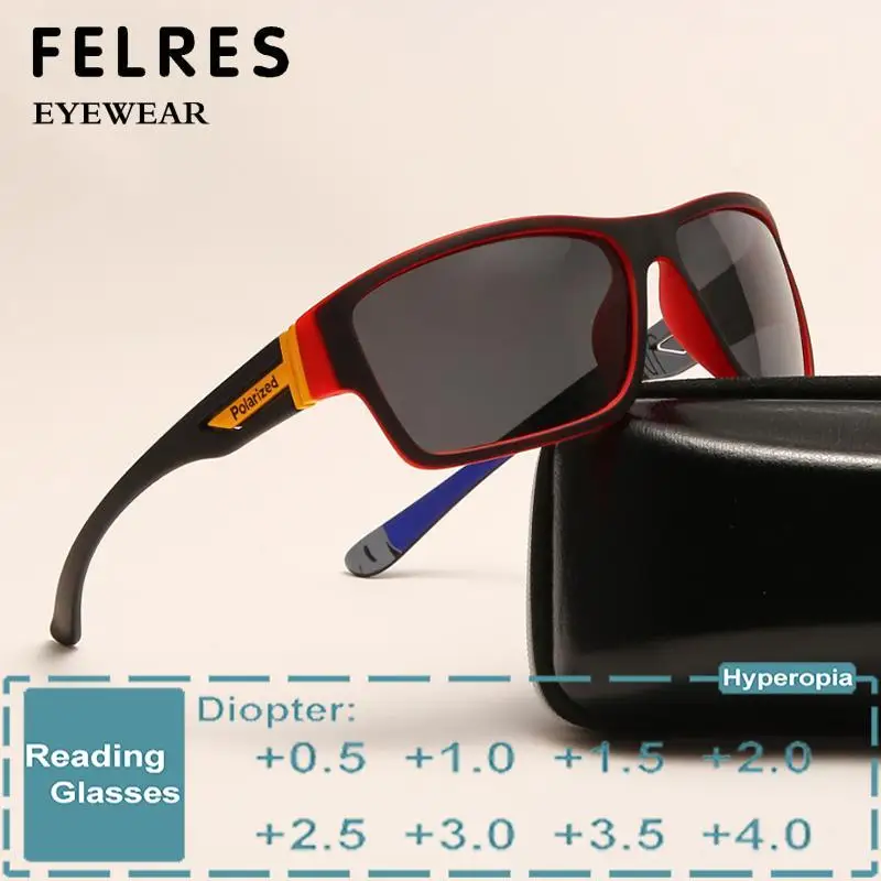 Sport noir Prescription lunettes de lecture lunettes de soleil hommes femmes classique teinté presbyte lunettes grossissement ombre lunettes de soleil