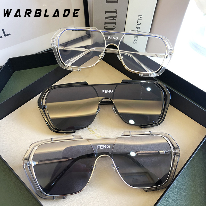 Lunettes de soleil carrées surdimensionnées en métal pour homme et femme, accessoire de styliste de marque, Vintage