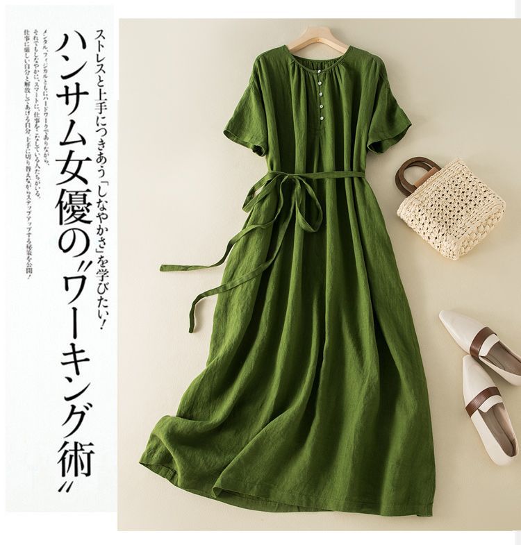 Robe d'été décontractée confortable pour femmes grandes tailles, en coton et lin, pour le bureau, tendance, nouvelle arrivée, respirante