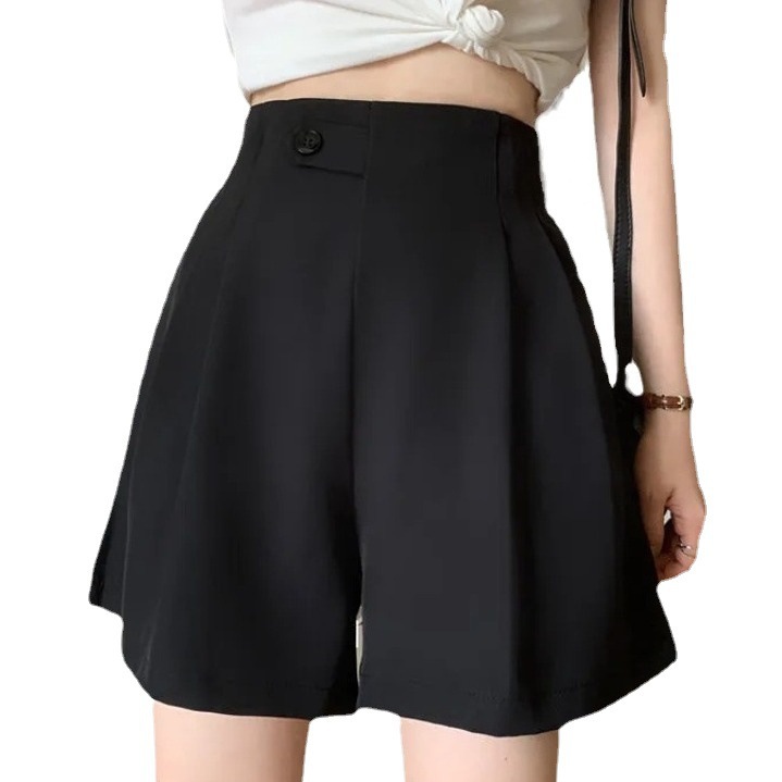 Pantalon large taille haute confortable pour femme, style été, nouvelle mode, short de costume décontracté coupe trapèze, en fibre de polyester