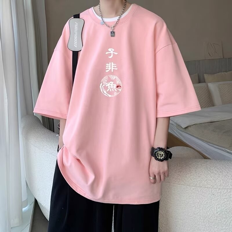 [Taille M-8XL] T-shirt surdimensionné pour hommes nouveau Style chinois imprimé T-shirt à manches courtes en coton ample pour hommes et femmes