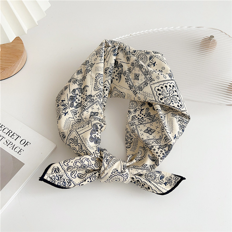 Foulard Carré Imprimé pour Femme, 58x58cm, Turban, Bandeau de Sauna, Bandana, Enveloppe de Sauna, Décoration Ronde du Cou