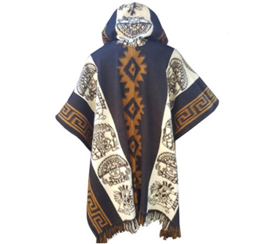 Poncho imprimé à motif ethnique vintage pour hommes et femmes, cape, châle d'extérieur, coupe-vent, vestes Everak à capuche, dames, adulte, automne, hiver