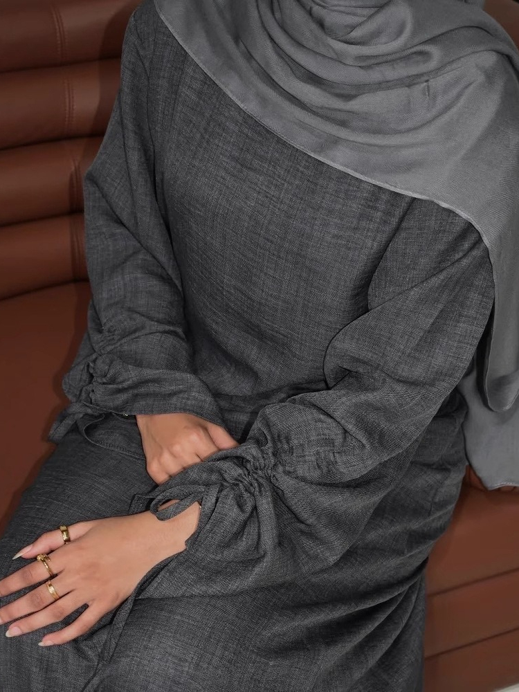Eid femmes Robe modeste Abaya String manches Caftan musulman Robe maroc dubaï caftan Islam 2025 robes Largos Jalabiya Ramadan