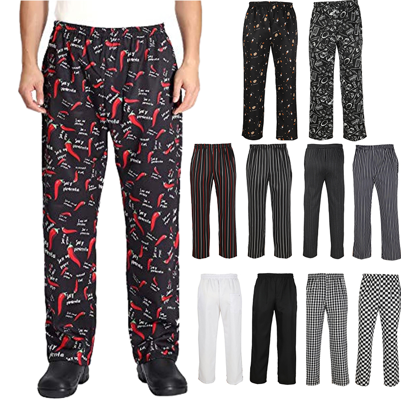 Bas de chef pour hommes, pantalon de Chef de cuisine de Restaurant, unisexe, travail de cuisine, pantalon Baggy léger, accessoires de chef, uniforme pour hommes