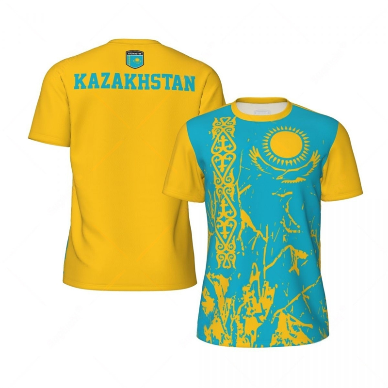 Kazakhstan modèle T-shirt pour hommes 3D imprimé Football t-shirts été Fitness surdimensionné à manches courtes sport Football T-shirt
