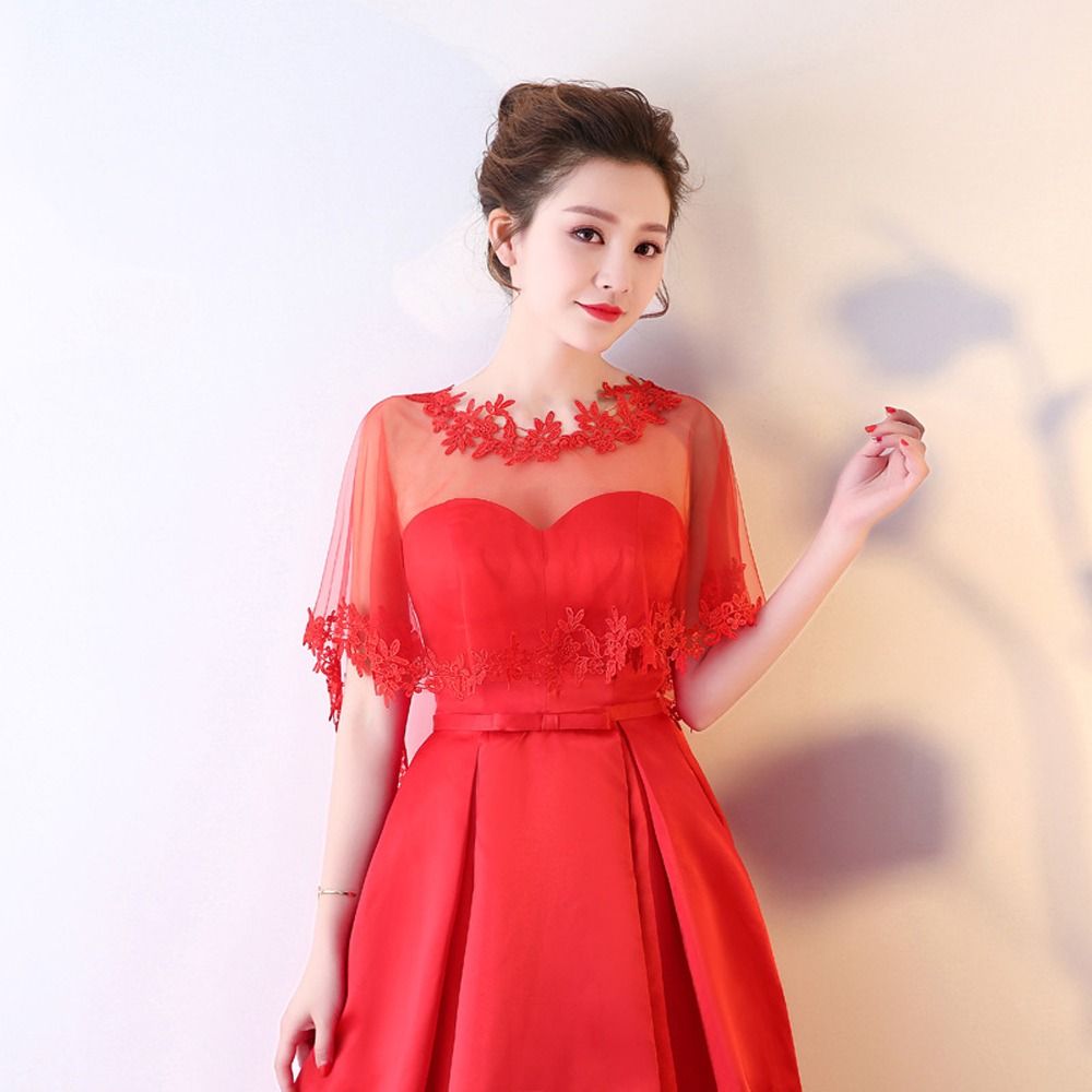 Châle court rond pour filles, robe d'été grande taille, capes pour femmes, enveloppes en dentelle, châle à fleurs, transparent, patients, capes de mariage