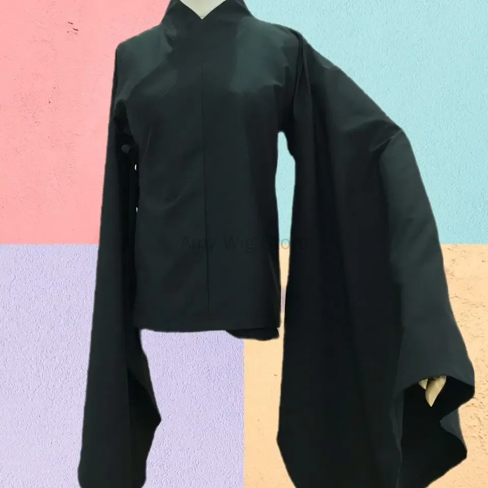 Costume traditionnel chinois Hanfu fluide pour femmes et hommes, hauts blancs et noirs, jupe, sous-vêtements, vêtements de spectacle sur scène