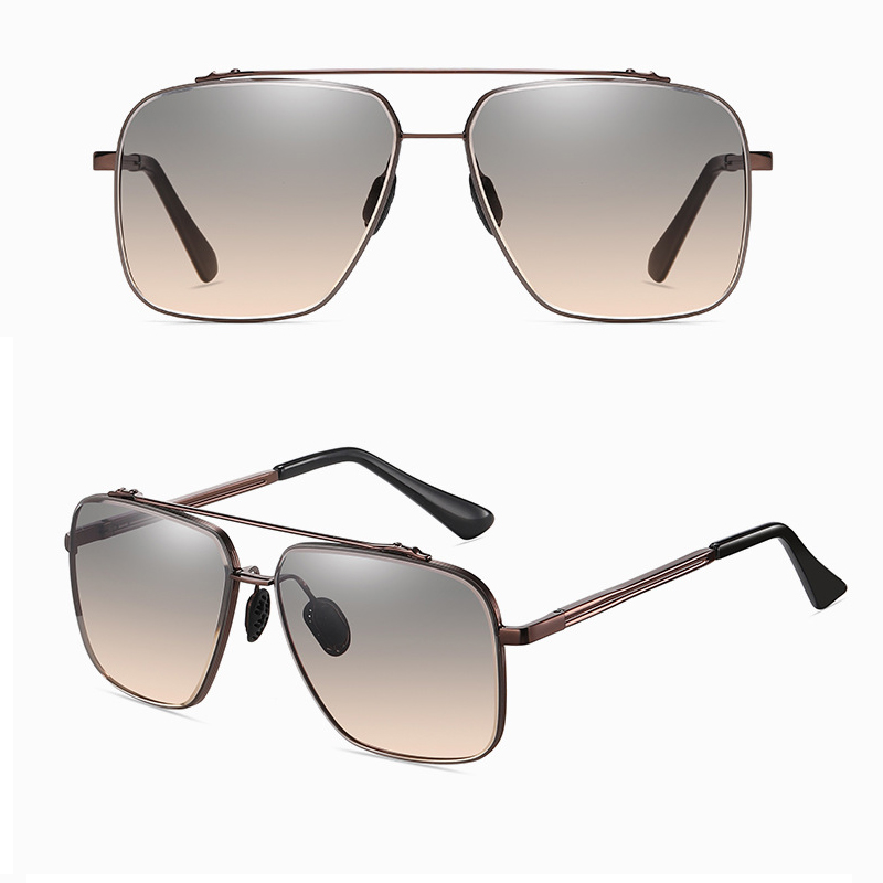 Nouvelle mode pilote lunettes de soleil pour hommes Vintage dégradé grand cadre lunettes de soleil femmes marque de luxe lunettes en métal