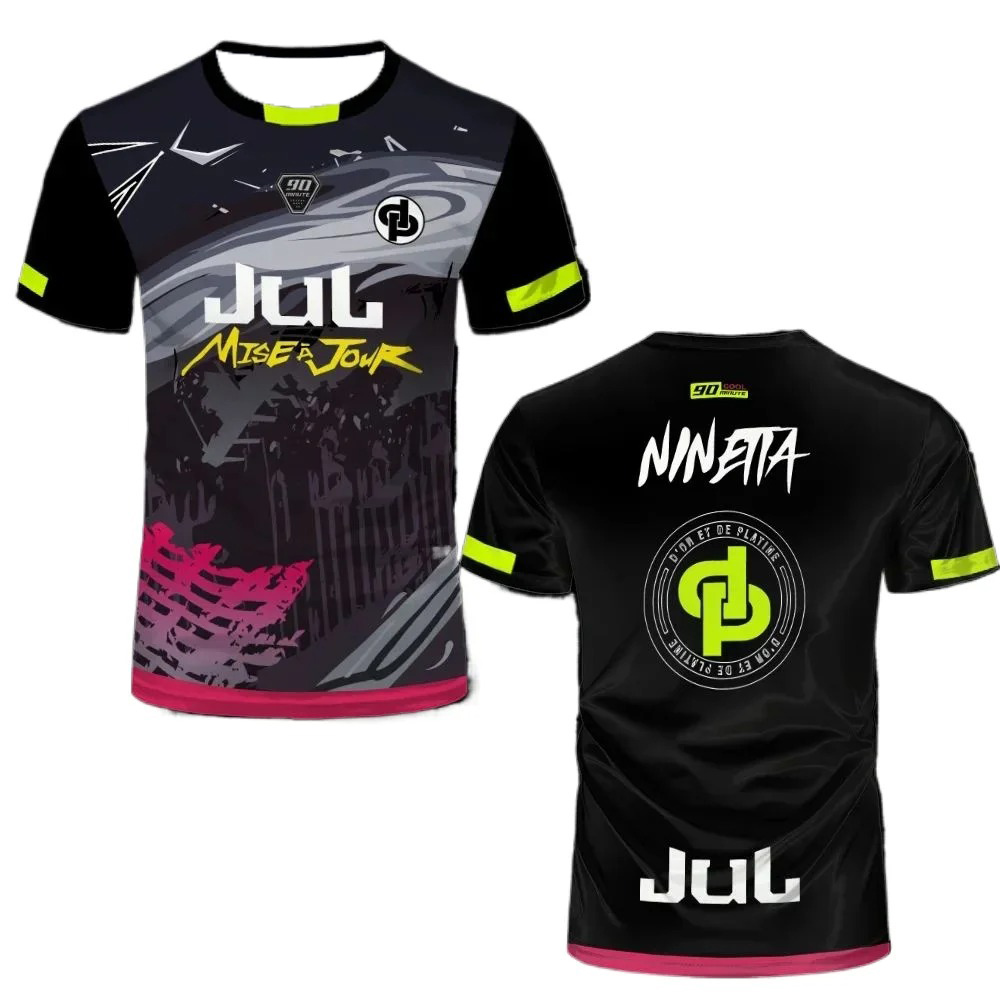 Maillot JUL Toto Ninetta en jersey imprimé, T-shirt de football respirant pour hommes et femmes, T-shirt à manches courtes pour adultes et enfants