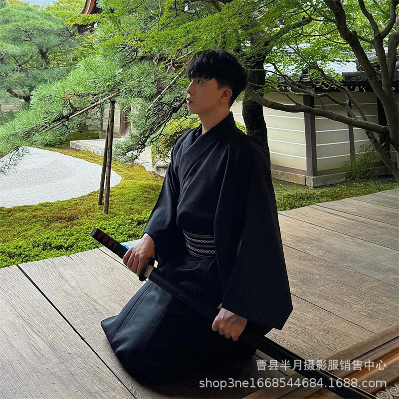 Kimono pour homme, Yukata japonais amélioré, tenue de cuisine japonaise, style samouraï, pour la photographie japonaise