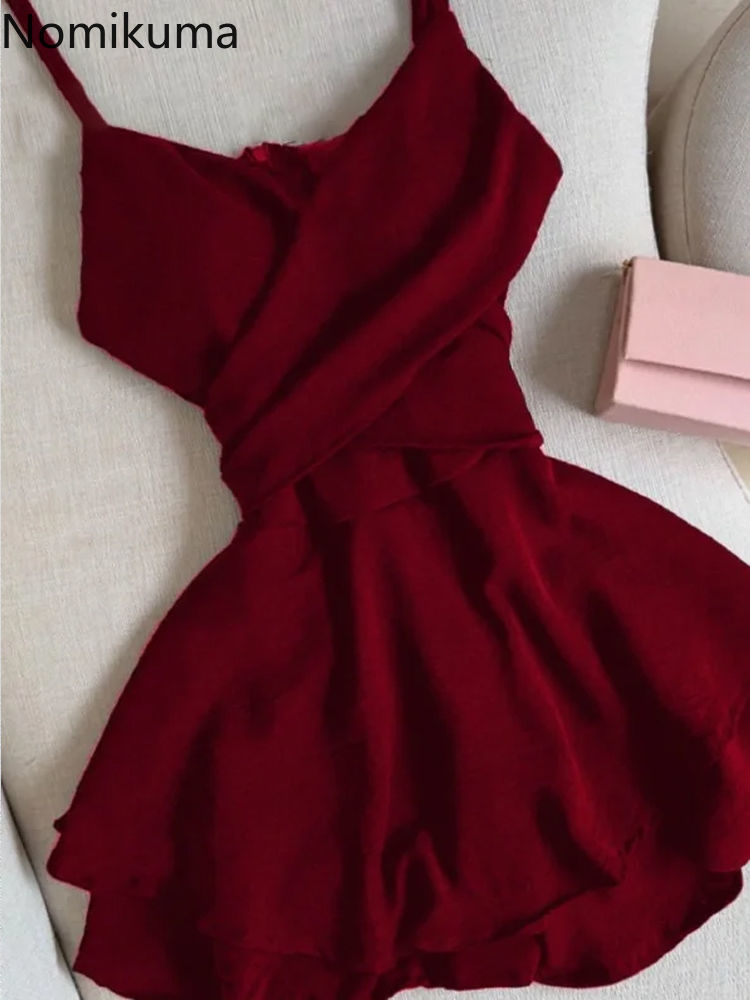 Robe d'été Chic femmes vêtements couleur unie sans manches fronde Robe Femme 2025 robes De Mujer taille mince plis Mini robes