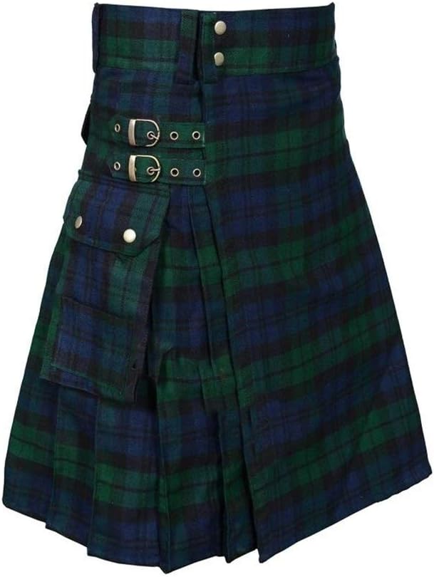 Kilts utilitaires tartan pour hommes Kilt tartan avec sangles et grandes poches cargo