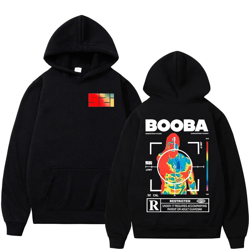 Sweat-shirts à capuche pour hommes France Rapper BOOBA B2O Tour 2025, style rétro, hip-hop, manches longues, vêtements surdimensionnés
