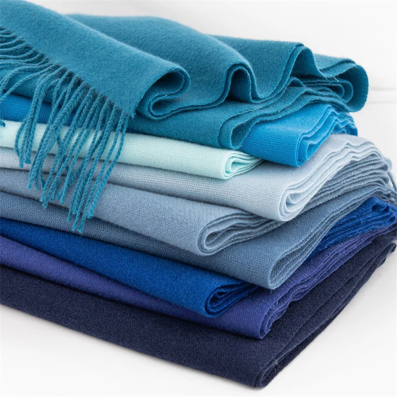 Écharpe longue et chaude en cachemire pour femme, Hijab, couleur unie, châle enveloppant, Pashmina, Bandana, automne 2024