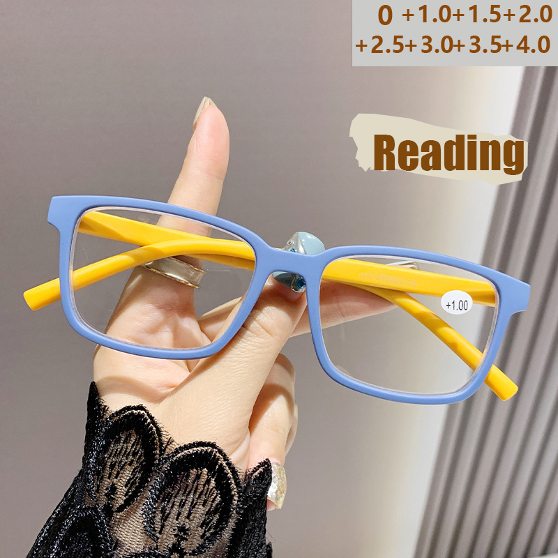 Lunettes de lecture colorées Anti-lumière bleue pour femmes, tendance, personnalité, monture, lunettes de lecture pour personnes âgées, 6902