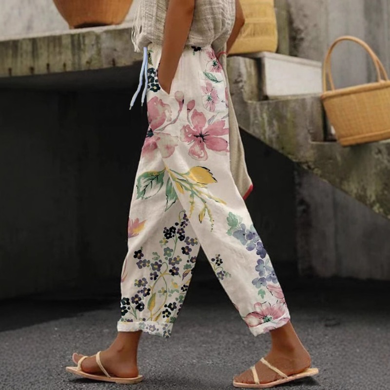 Dames nouveau chaud grande taille imprimé Simple enroulable pantalons décontractés Streetwear femmes pantalons neuf minutes pantalon respirant CoolSummer