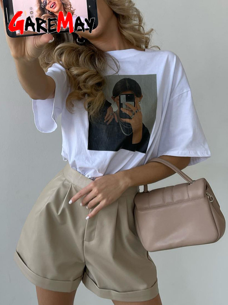 T-shirt à Manches Courtes en Coton pour Femme, Haut Basique, Décontracté, Vintage, Solide, Doux, Été 2025