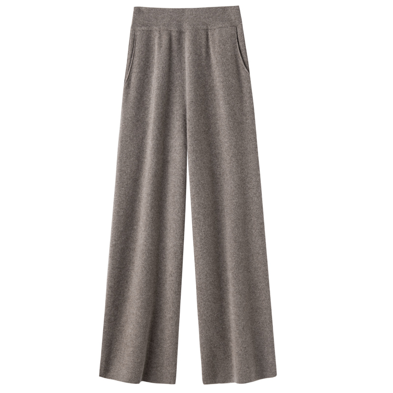 Pantalons 100% laine pour femmes, nouveaux pantalons tricotés à taille haute, doux et confortables, élastiques et fins, nouvelle collection automne et hiver