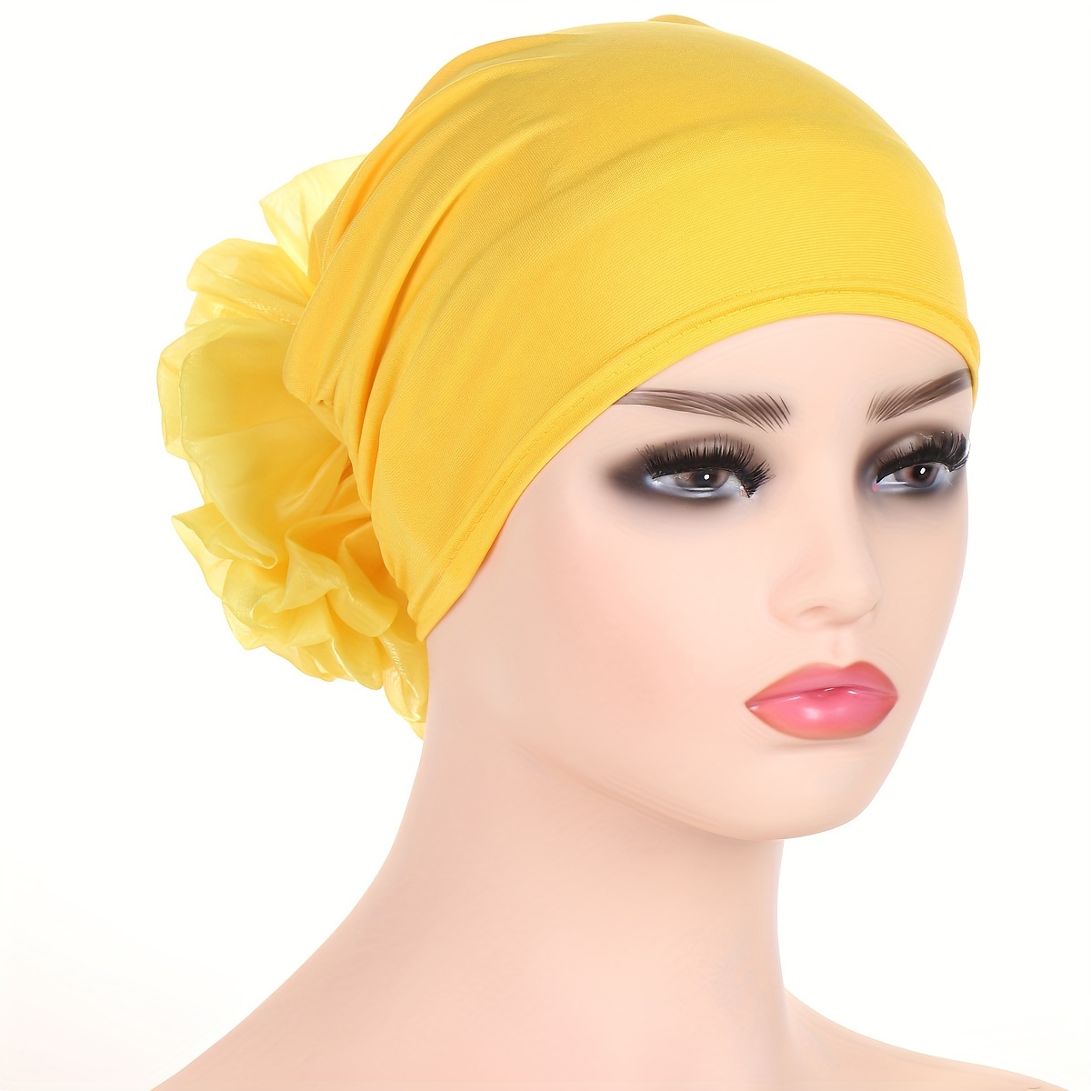 Turban Élégant à Fleurs pour Femme, Chapeau, Bandeau, Écharpe de Sauna, Bonnets artificiel astiques Respirants, Casquette de Chimio