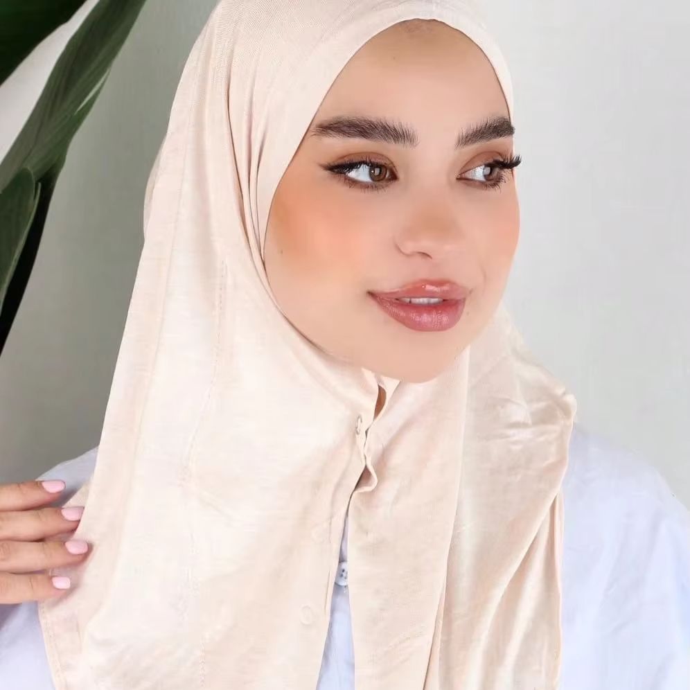 Nouveau Hijab Triangle Instantané à Boutons pour Femme, Bonnets Hijab Musulmans, Sous-bonnet à Enroulement Rapide, Turban, Bandana, Bandeau