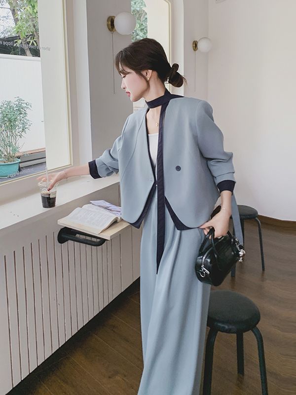 Costume deux pièces pour femmes, costume décontracté coréen printemps et automne 2025