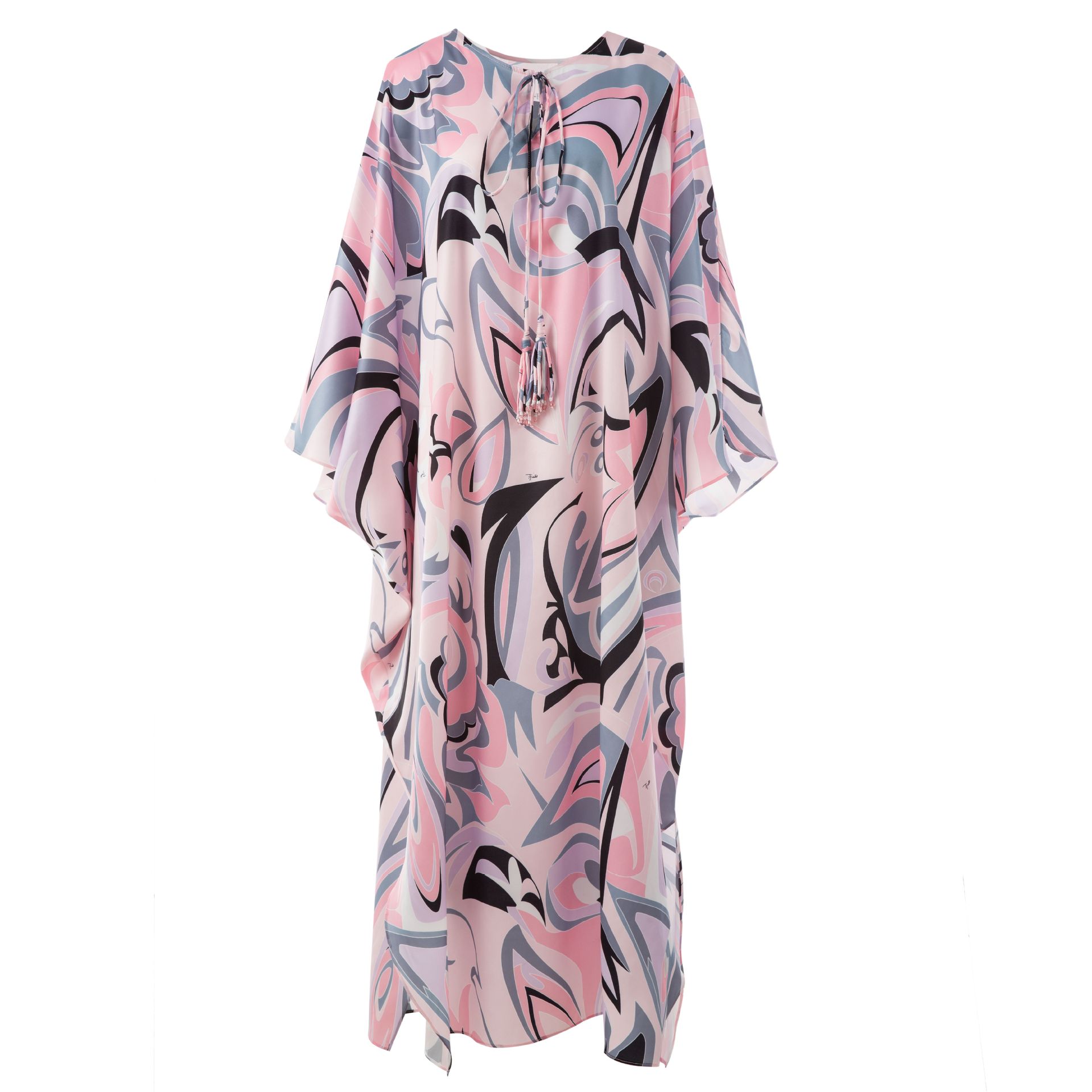 Robe caftan de créateur de luxe 2025 |   Robe de plage longue en soie surdimensionnée pour femme |   Vêtements de vacances d'été multicolores