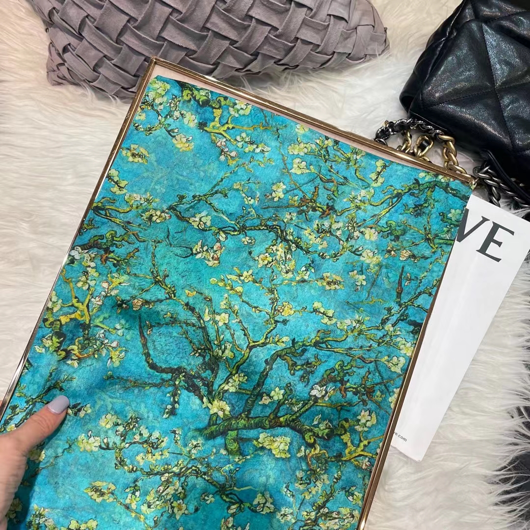 100% foulard en soie de mûrier châle marque prune Bossom Design bleu vert été plage châles en soie écharpes automne hiver cou foulard