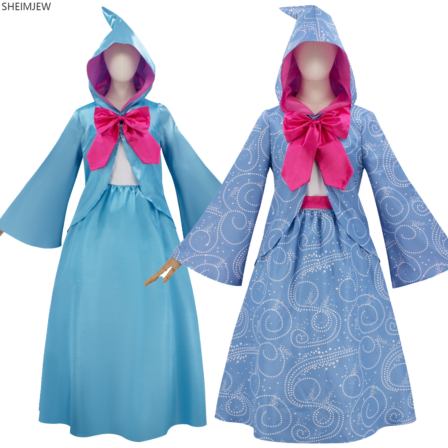 Vêtements pour femmes Qiyuan fée marraine Robe de luxe à capuche cape Robe Costume Halloween Cosplay carnaval fête modèle Costume