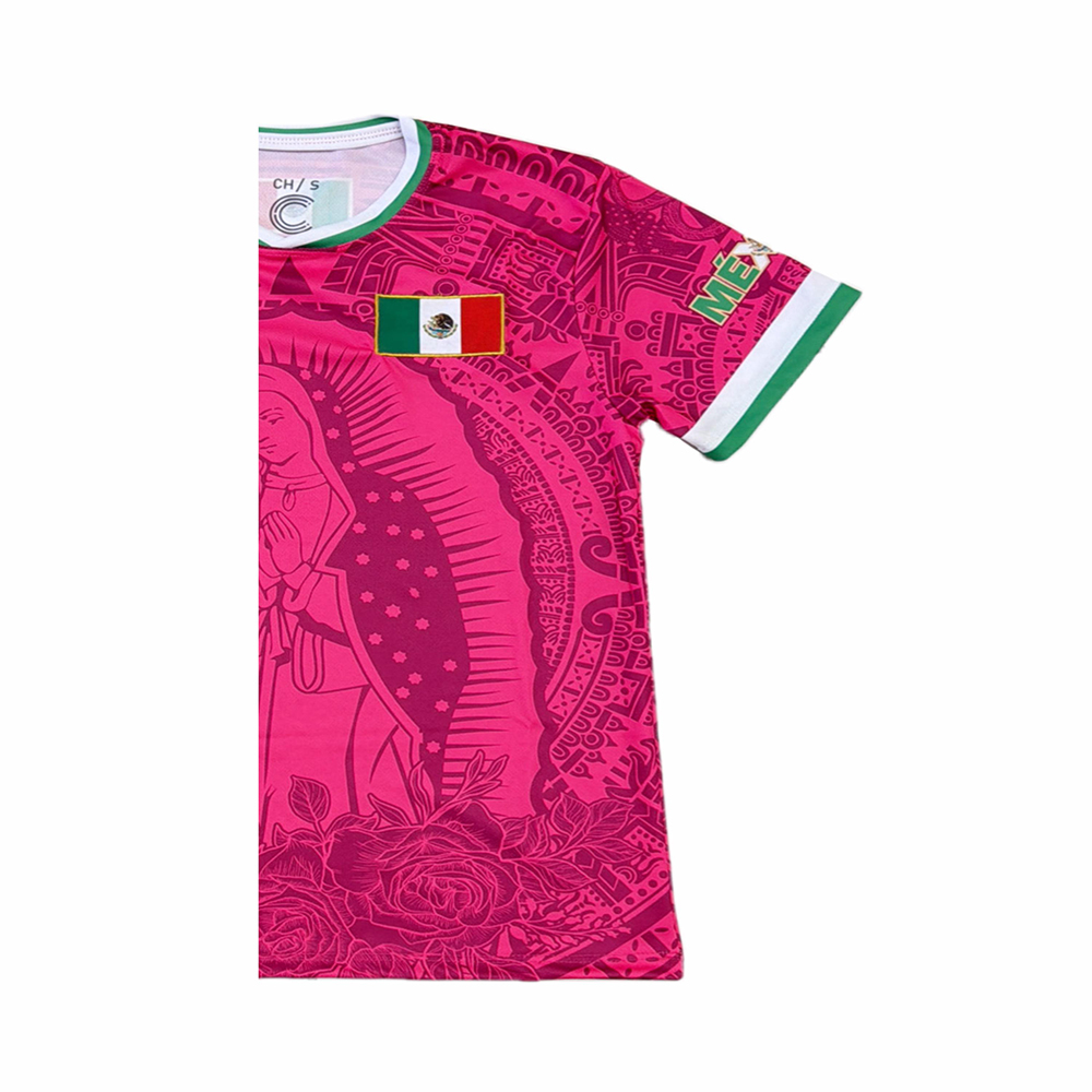 Nouveau maillot unisexe Virgencita Mexique 2026 couleur rose vif - T-shirt officiel unisexe pour événements religieux et culturels