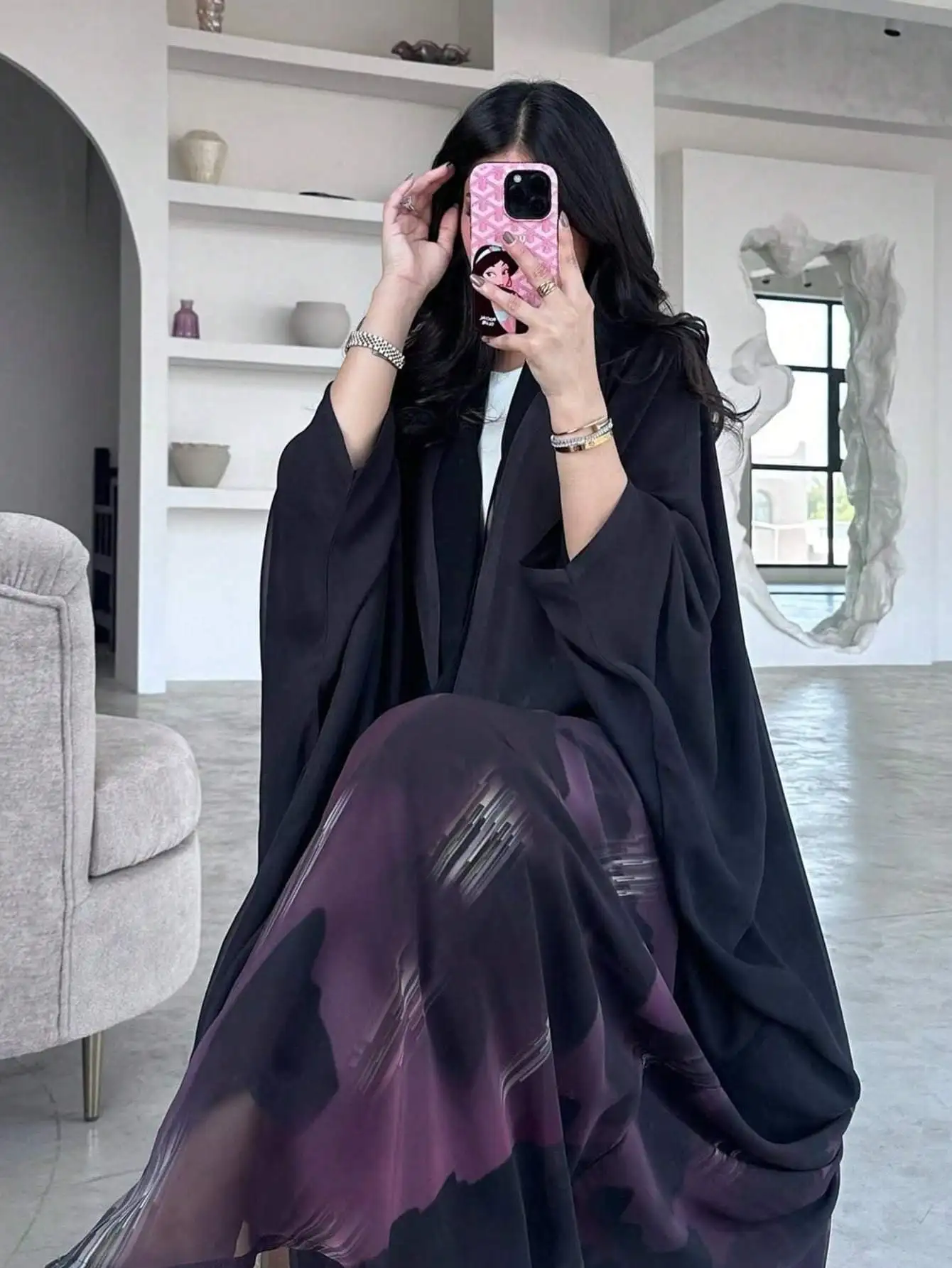 Femmes lâche cravate colorant Abaya manches longues ouvert devant Abayas élégant caftan arabe Maxi robes moyen-orient Jilbabs sans hajib