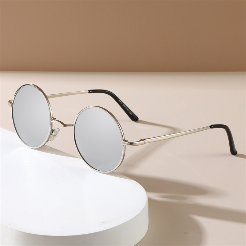 Lunettes de soleil Hippie rondes rétro pour femmes et hommes, tendance Punk Disco, lunettes de fête, cercle en métal, Protection UV