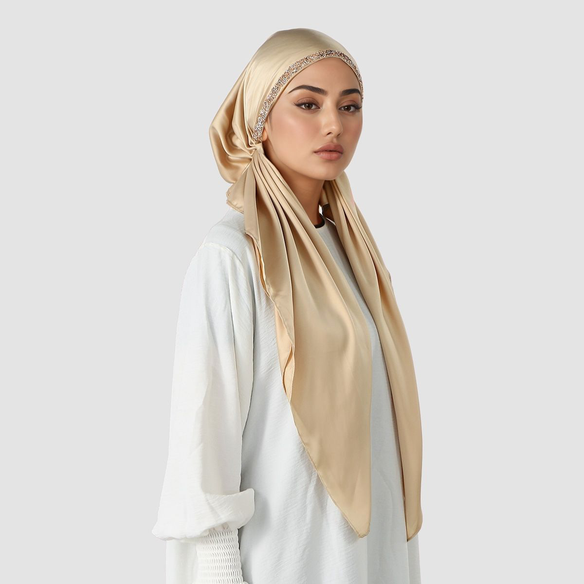 Hijab instantané pour femmes musulmanes, bonnet en satin, foulard, bandeau à strass, châle, turban doux, bonnet élastique uni, couvre-tête, bonnet de nuit, enveloppes pour la tête