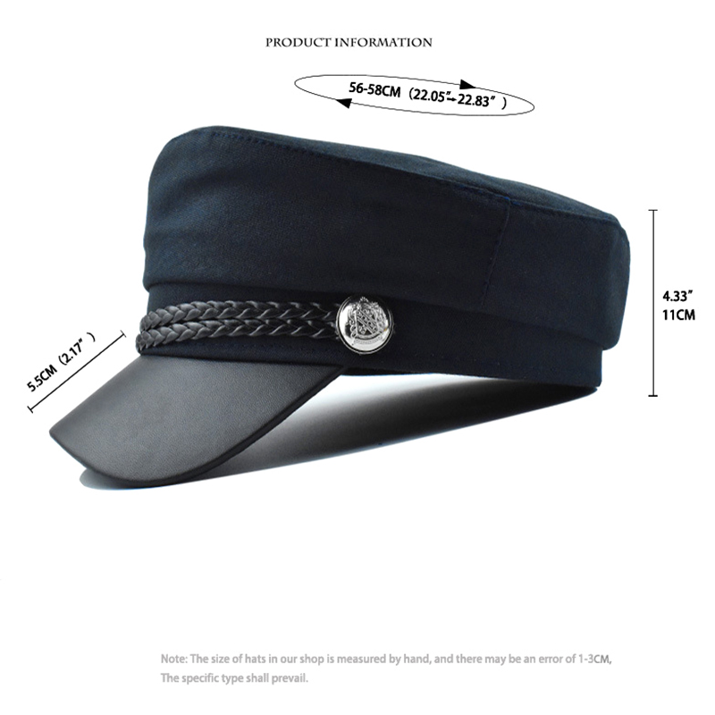 Bérets Militaires Noirs d'Hiver pour Femme, Chapeau pio de l'Armée, de Peintres, de Voyage, pour Fille