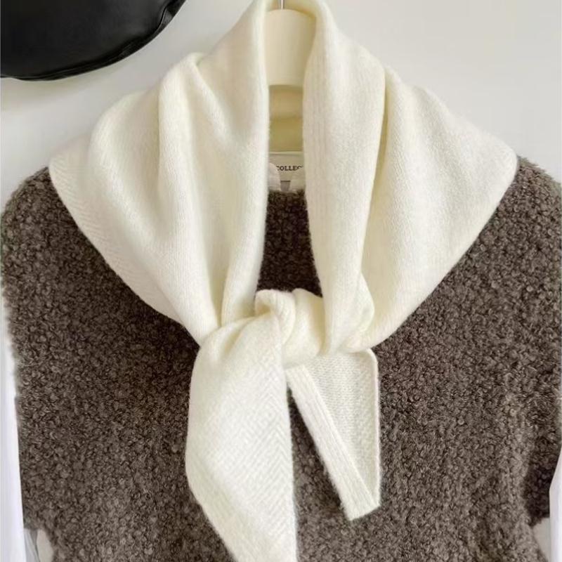 Écharpe triangulaire tricotée en laine de Style coréen pour femmes, foulard tricoté multifonctionnel chaud, 1 pièce