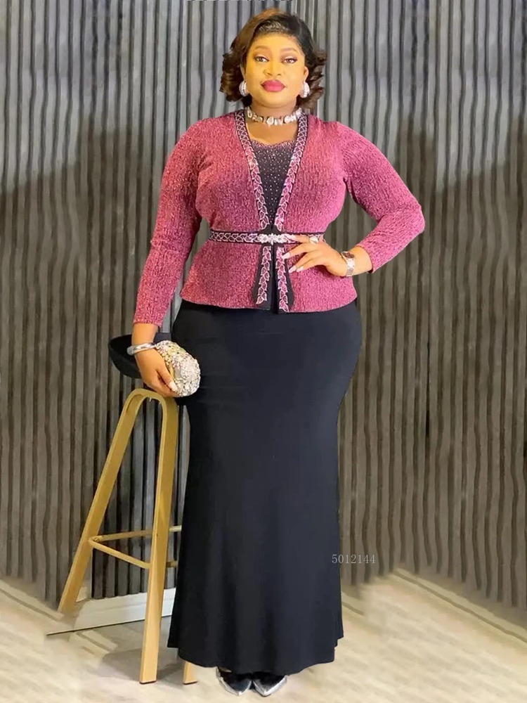 Robes africaines turques pour femmes Dashiki cristal Ankara vêtements élégant à manches longues robe Maxi fête bal anniversaire robe de soirée