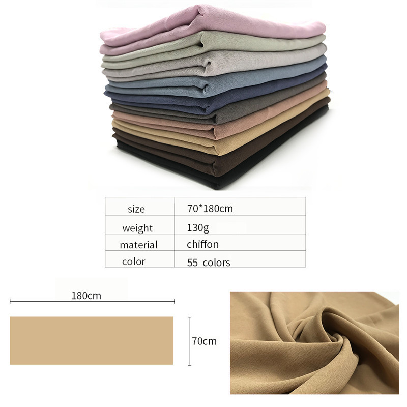 Voile de luxe en mousseline bulle pour femme, hijab uni pour le printemps, châles et écharpes, hijab femme musulman, foulard