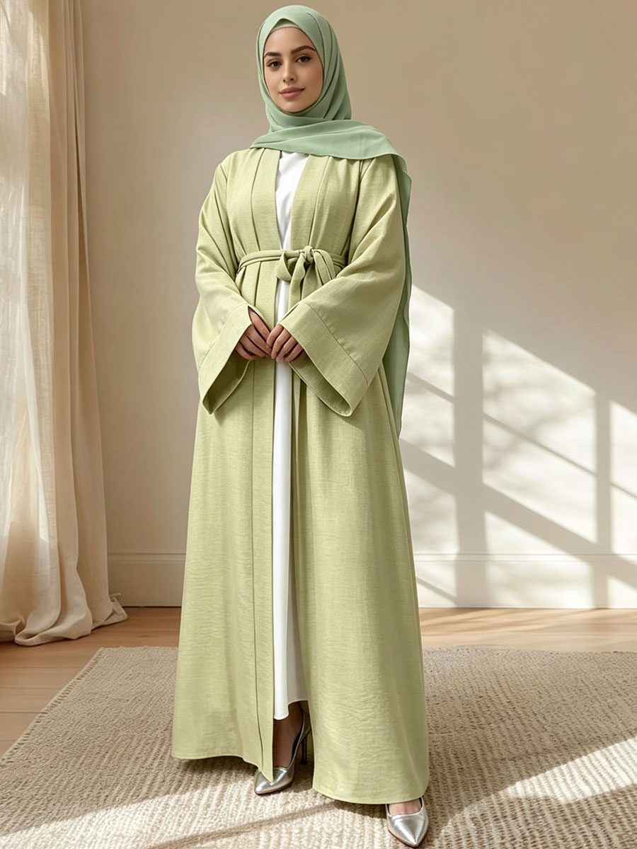 Robe Abaya Décontractée pour Femmes Musulmanes, Dubai, Manches Longues, Fendue, Grande Taille, Modeste, Robe Ample de Ramadan, Kaftan Femme, Vêtement Islamique