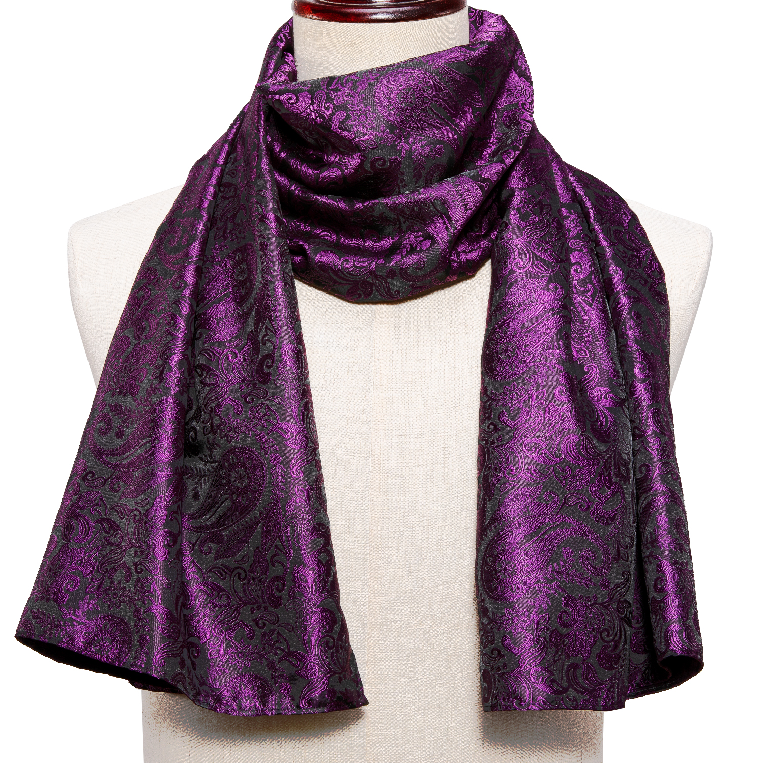Écharpe longue pour homme de 160 cm, motif cachemire violet, de marque, pour l'hiver, grade A, pour adulte