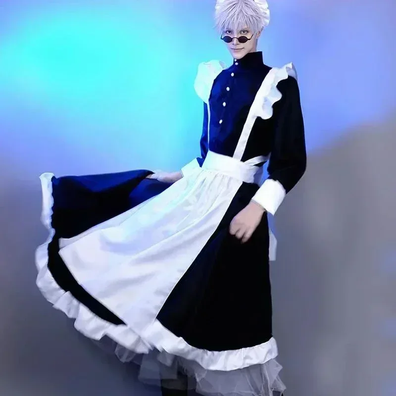 Tenue de Soubrette Halloween 2025 pour Femme, Robe Longue Tablier, Robes Lolita, Vêtements Homme, Costume Unisexe de Café, Costumes Cosplay Anime