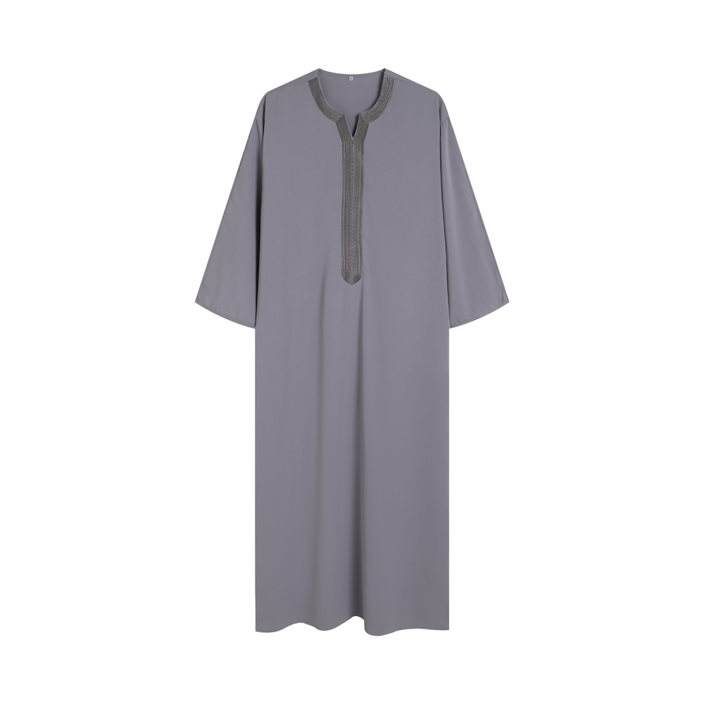 Robe marocaine pour hommes, rayures brodées à la main, ample et respirante, Djellaba Abaya, vêtements musulmans, nouvelle collection été 2025