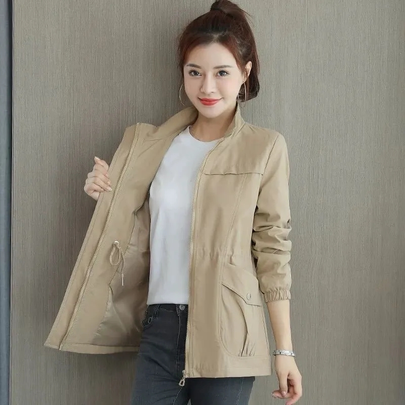2025 nouvelles femmes coréennes Trench manteaux décontracté revers cordon coupe-vent printemps lâche Gabardina kaki mi-longue veste Abrigos haut