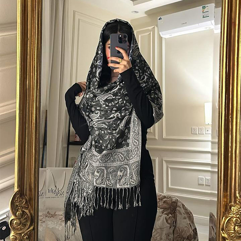 Automne hiver écharpe femmes Pashmina châles couverture en cachemire Paisley chaud épais grosses étoles dame élégant Poncho extérieur Bufanda